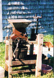 Aa is for apple press at the Morris Farm.